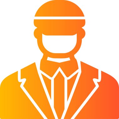 Güvenlik ofisi yöneticisi düz vektör simgesi