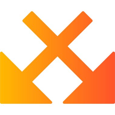 simple and minimalistic vector icon of the intersecting arrows