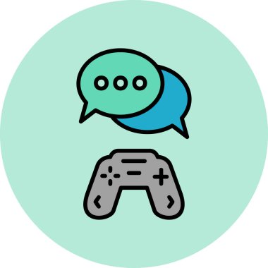 Joystickle sohbet et. Web simgesi basit illüstrasyon