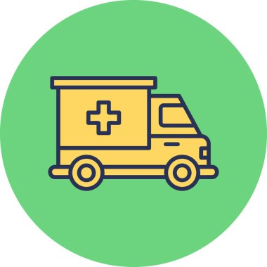 Ambulans. Web simgesi basit illüstrasyon 