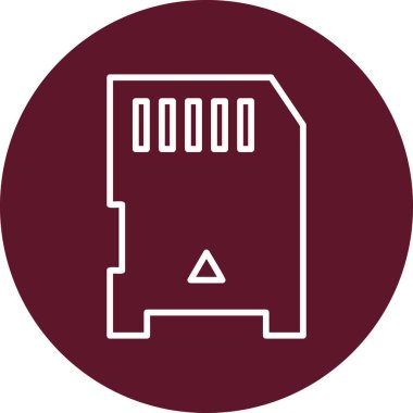 Bellek Kartı simgesinin basit illüstrasyonu