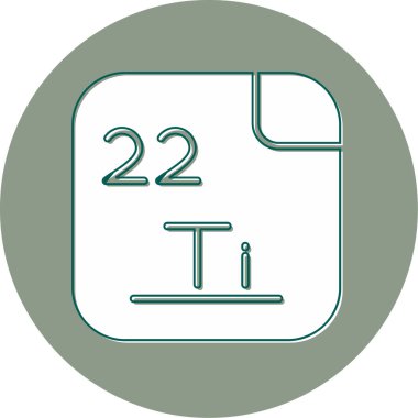 Titanyum, Ti ve atom numarası 22 olan kimyasal bir elementtir. Doğada sadece oksit olarak bulunan metal, gümüş rengi, düşük yoğunluğu ve yüksek kuvveti olan parlak bir geçiş metali üretmek için azaltılabilir. Vektör simgesi