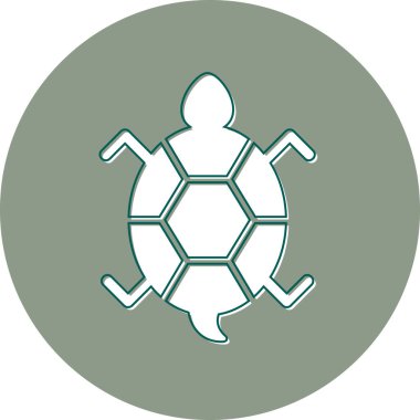 kaplumbağa simgesi, ağ basit illüstrasyon