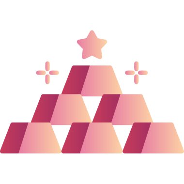 altın çubuklar, web basit simgesi illüstrasyonu