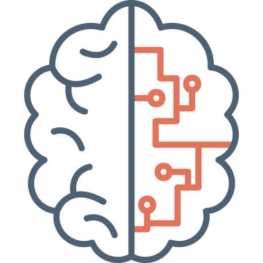 beyin ikonu vektör illüstrasyonu