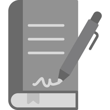 Kitap İmza simgesi, modern tasarım illüstrasyonu