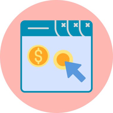 Pay Per Click web icon, vector illustration