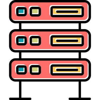 Sunucu. Web simgesi basit illüstrasyon