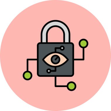 Asma kilit. Web simgesi vektör illüstrasyonu 