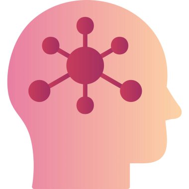 Psikoloji modern simge, vektör illüstrasyonu