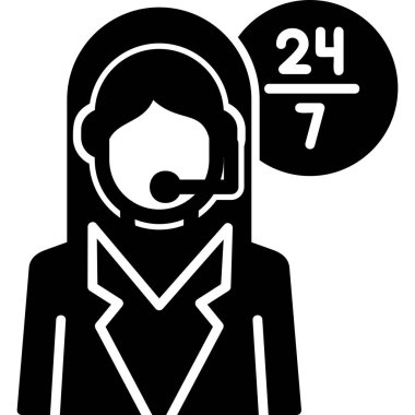 Müşteri hizmetleri modern simgesi, vektör illüstrasyonu