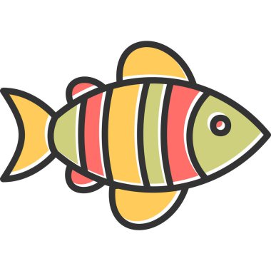 Balık. Web simgesi basit illüstrasyon