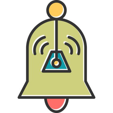 Okul Çanı simgesi vektör illüstrasyon grafik tasarımı