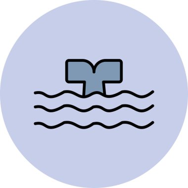 Balina modern simgesi, vektör illüstrasyonu