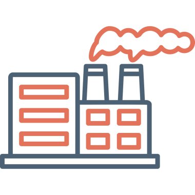 Nükleer santral simgesi, vektör illüstrasyonu basit tasarım