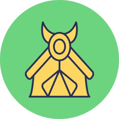 Çadır modern simge, vektör çizimi