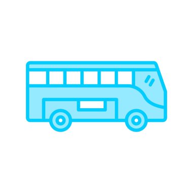 Otobüs simgesi, modern tasarım illüstrasyonu