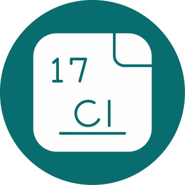 Klor, kimyasal element, ağ basit illüstrasyon