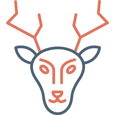 Geyik. Web simgesi basit illüstrasyon