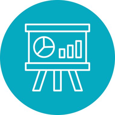 Beyaz tahta modern simge, vektör illüstrasyonu