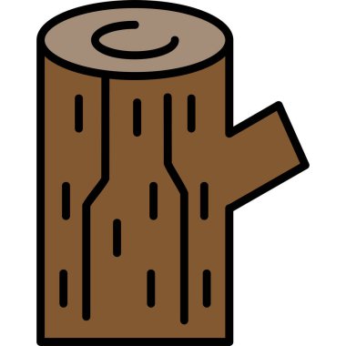 Ahşap ağ simgesi basit illüstrasyon 