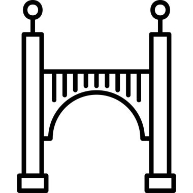 Köprü modern simgesi, vektör illüstrasyonu