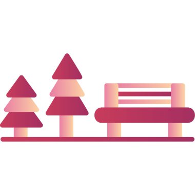 Dinlenme Alanı Web simgesi basit illüstrasyon 