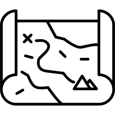 old map roll, web icon simple illustration