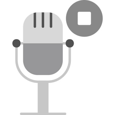 Podcast ikon vektör resimlemesini durdur