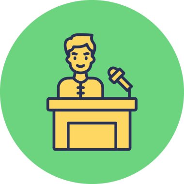 Basın toplantısı. Web simgesi vektör illüstrasyonu