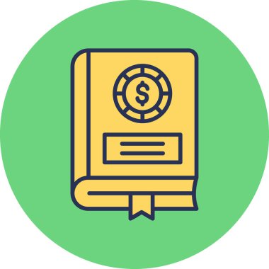 Finansal kitap simgesi, modern tasarım illüstrasyonu