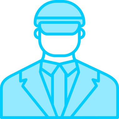 Güvenlik ofisi yöneticisi düz vektör simgesi