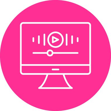 Müzik videosu modern simgesi, vektör illüstrasyonu