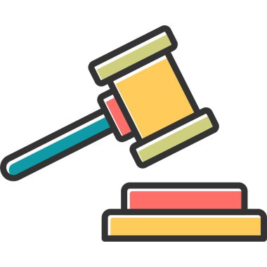 Hukuk. Web simgesi basit illüstrasyon