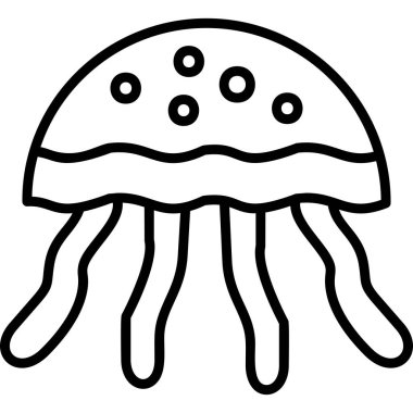 Denizanası ikonu. özet çizimi 