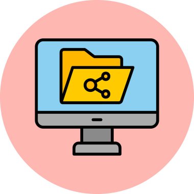 Dosya paylaşım simgesi, vektör illüstrasyonu