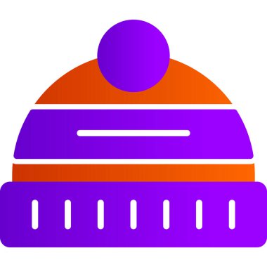 Kış Şapkası. Web simgesi basit illüstrasyon