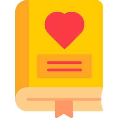 Romantizm kitabı ikonu, modern tasarım illüstrasyonu