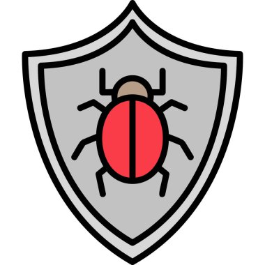 Antivirüs web simgesi basit illüstrasyon