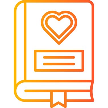 Romantizm kitabı ikonu, modern tasarım illüstrasyonu