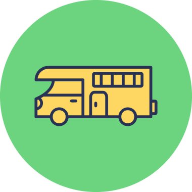 Karavan karavan web simgesi basit illüstrasyon