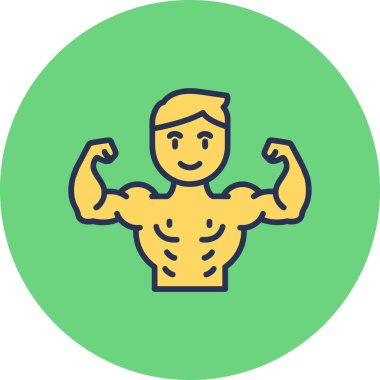 bodybuilder icon. simple web illustration