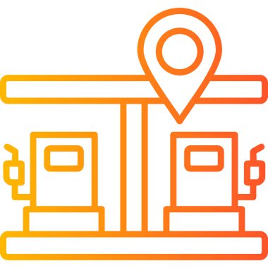 Benzin istasyonu. Web simgesi basit illüstrasyon