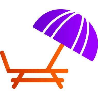 Plaj sandalyesi ikonu. vektör illüstrasyonu 