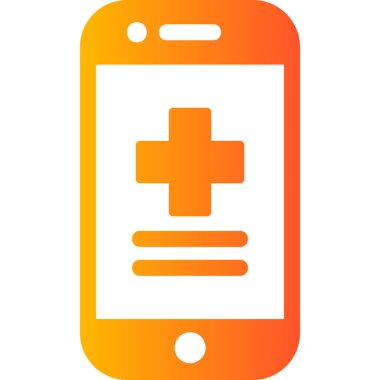 Ekranda tıbbi haç, akıllı telefon aygıtının dijital illüstrasyonu 