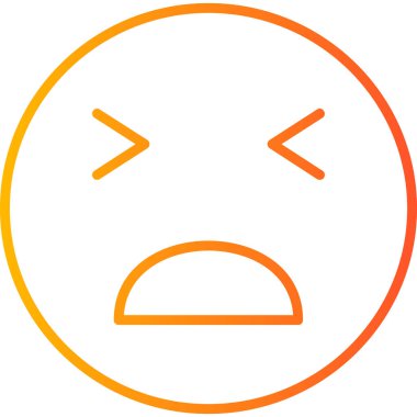 Emoji yüzü, acı, acı illüstrasyon. 