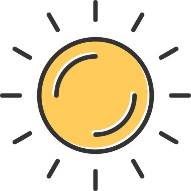 Güneş simgesinin vektör illüstrasyonu 