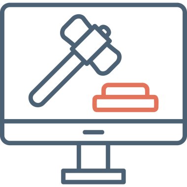 Açık Artırma web simgesi basit illüstrasyon