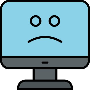 Mavi Ekran Web simgesi vektör illüstrasyonu