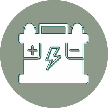 Araba aküsü. vektör çizim